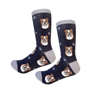 Fundraiser - Bulldog  - Fun Unisex Socks - Crazy Pet Lover - Novelty Socks